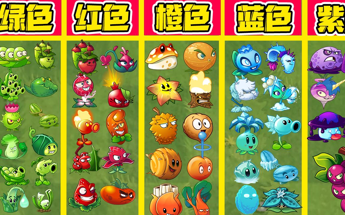 植物大战僵尸：不同颜色植物中，什么植物最强呢？大嘴：绿色YYDS！
