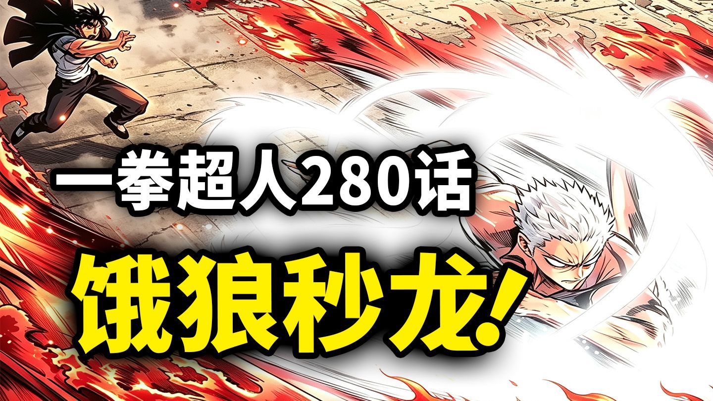 【一拳超人】280话：饿狼再现轰气空裂拳，瞬秒龙级？