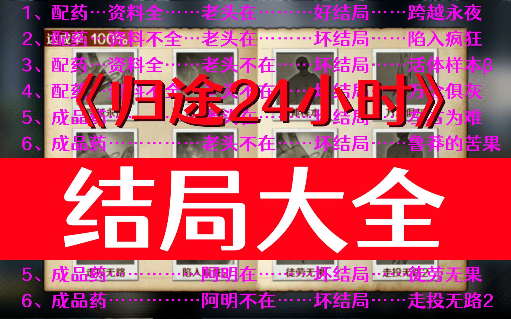 全部12个结局达成条件整理，所有结局详细讲解！《归途24小时》#32