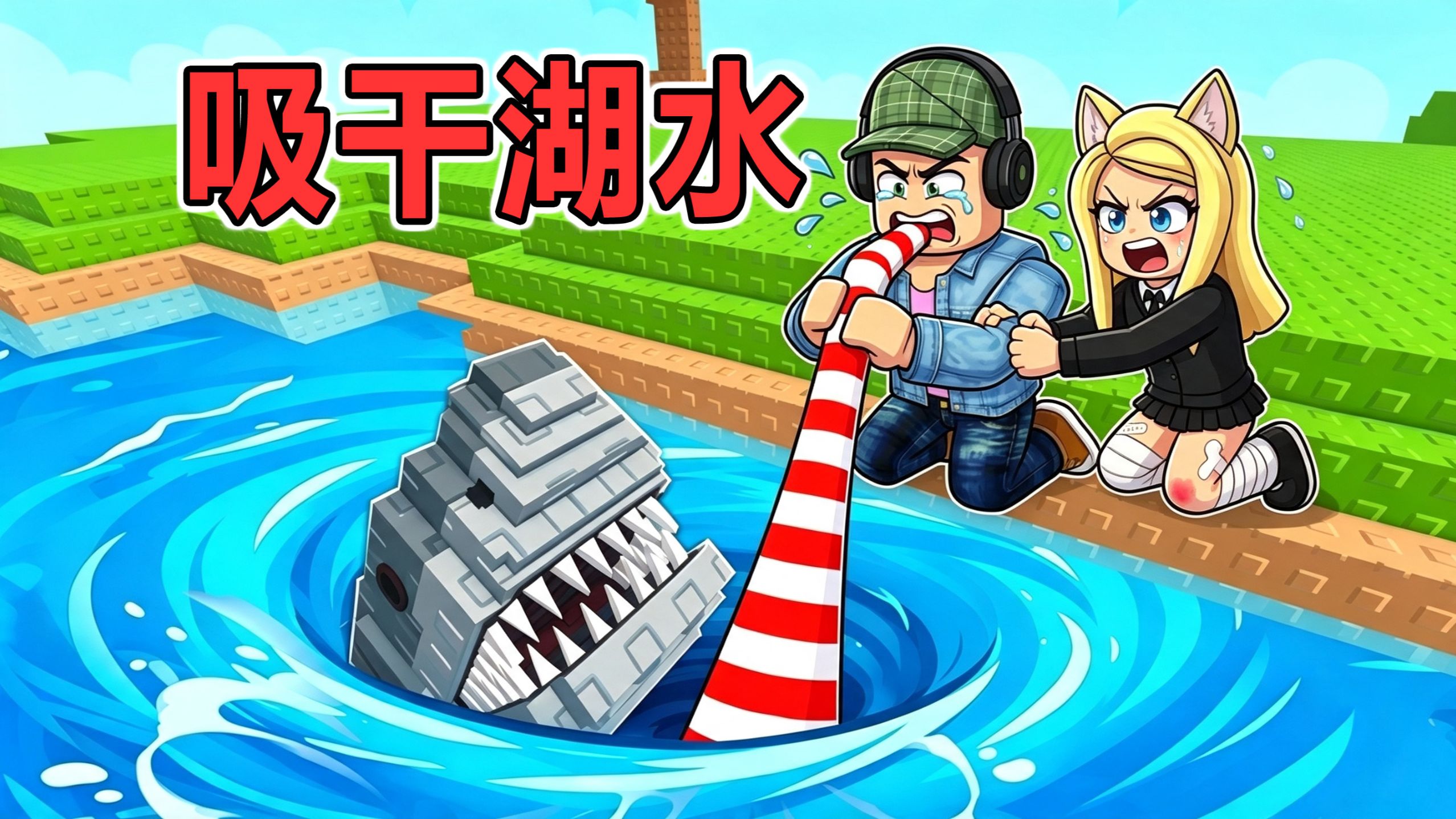 湖畔小饮：吸干湖水，捞大鱼