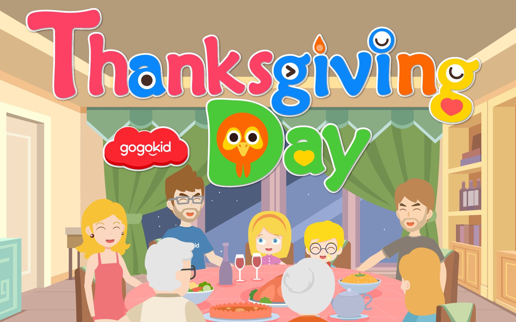 【抖音热门英文儿歌】gogokid：感恩节，我们一起说“谢谢” Thanksgiving Day