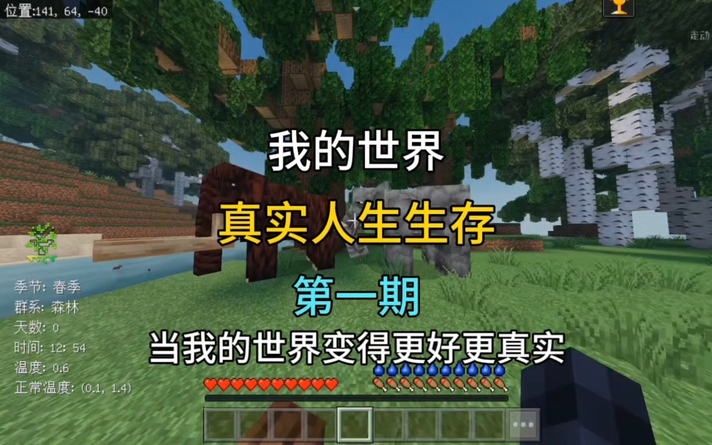 【我的世界】新坑真实人生生存，第一期简单通关