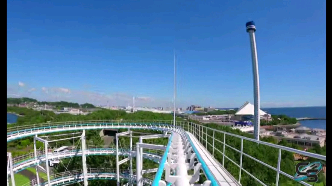 [搬运]日本横滨八景岛 Surf Coaster Leviathan（冲浪过山车利维坦）第一视角 POV