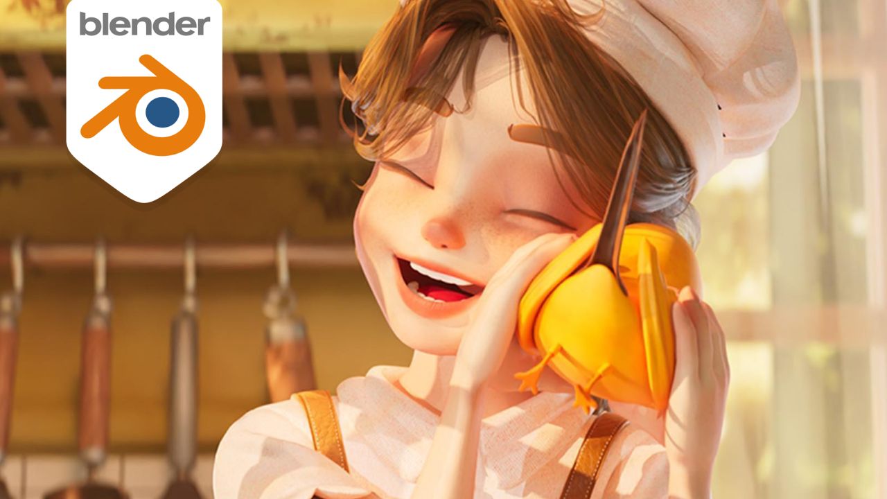 [中文字幕]使用Blender创作面包店女孩动画全流程(完整面包店制作)