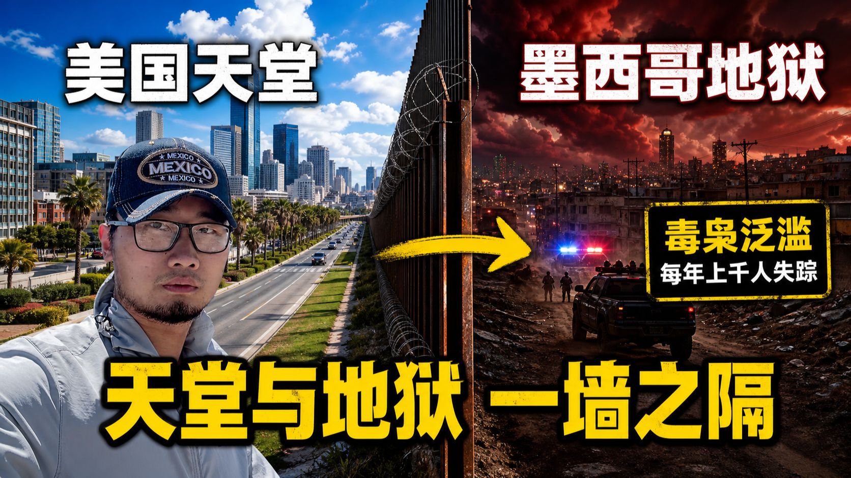 探访美墨边境，毒枭横行，每年上千人失踪，街头到处都是寻人启事。