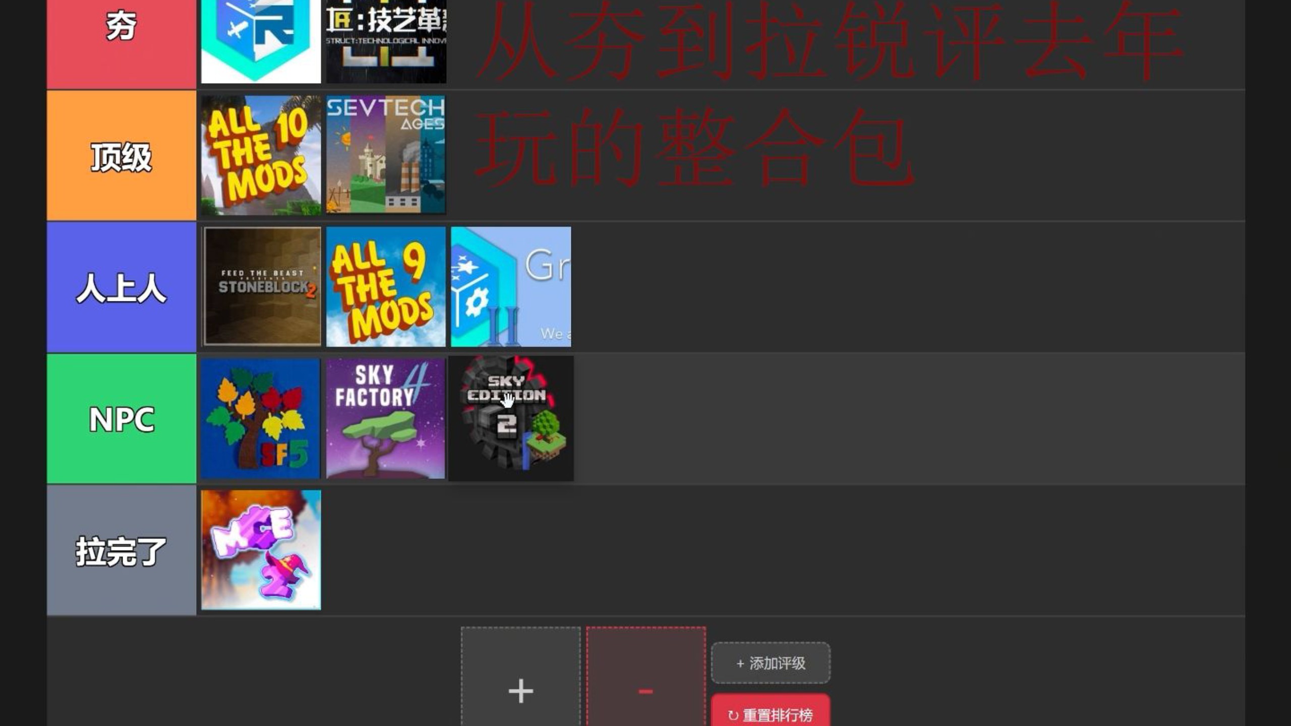 从夯到拉锐评我的世界整合包