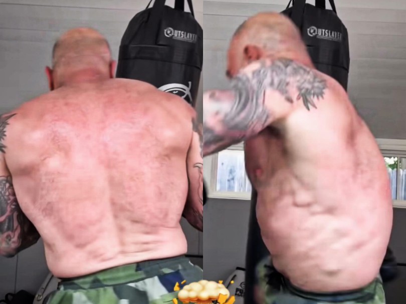 ufc解说员乔罗根打沙袋