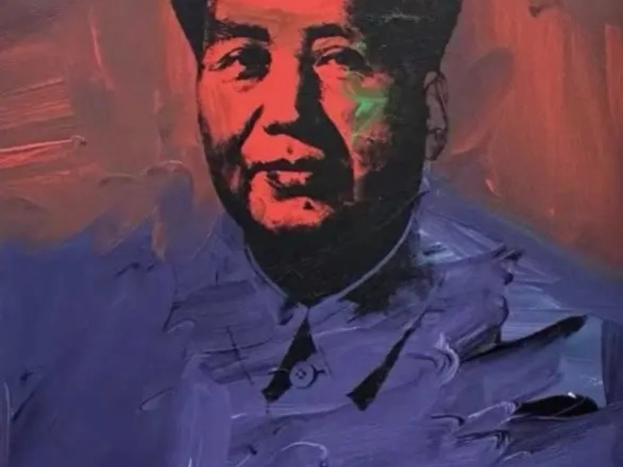 1973年，安迪·沃霍尔的绘画作品《Mao》