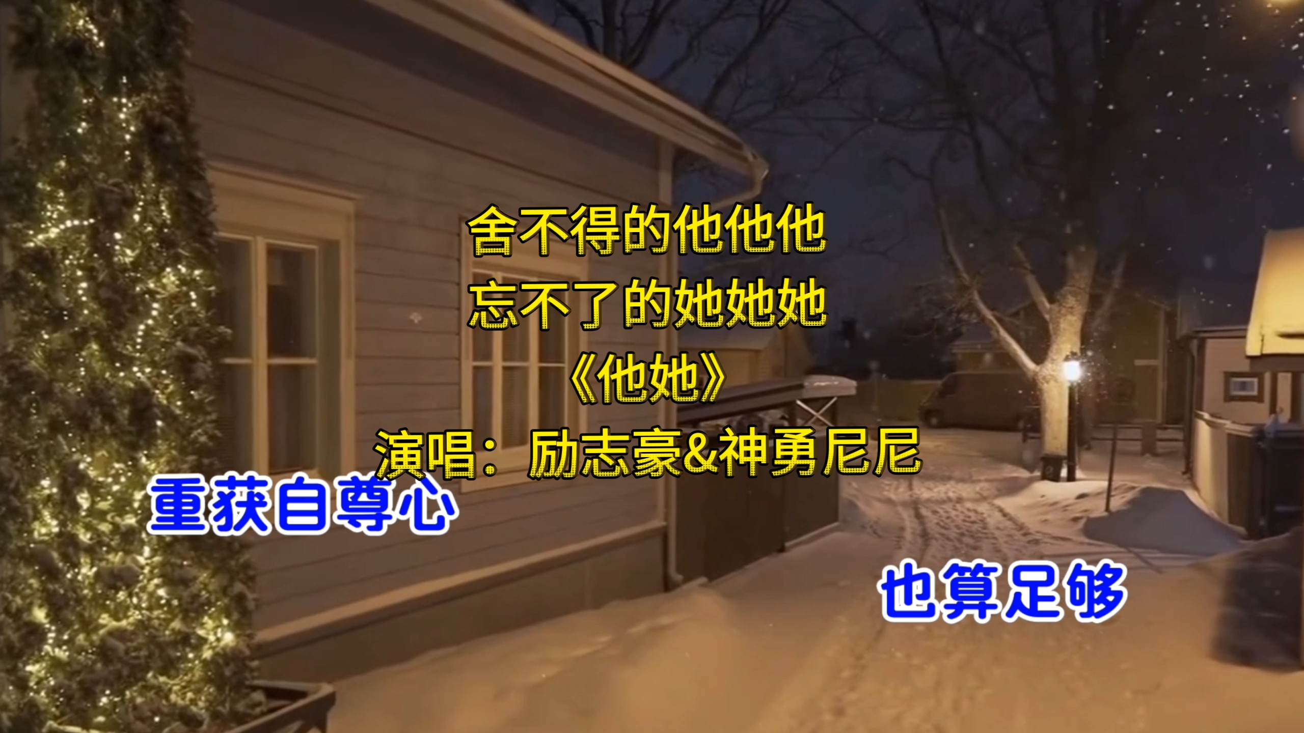 舍不得的他他他、忘不了的她她她《他她》演唱：励志豪 神勇尼尼