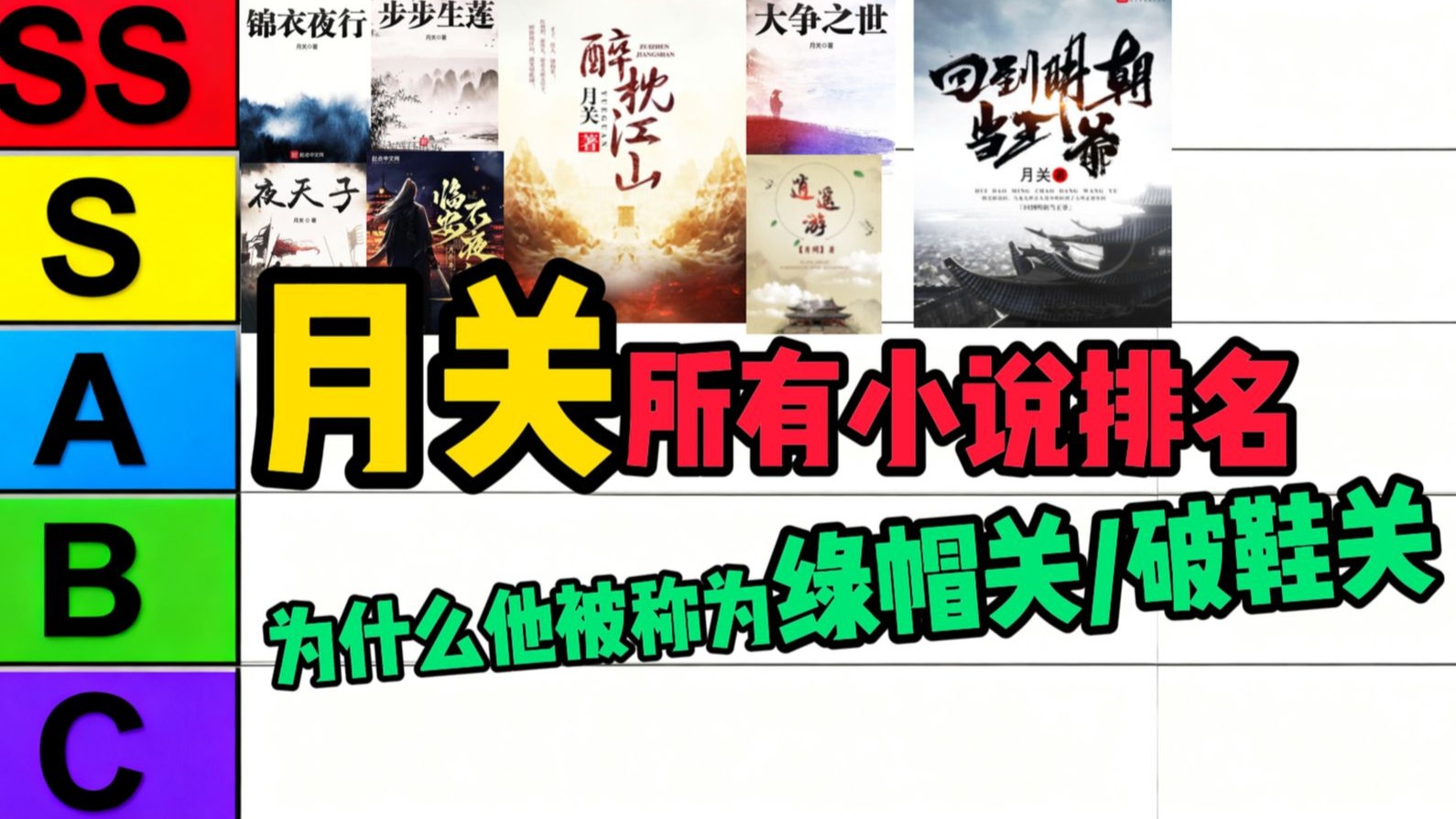 大神作家【月关】所有小说评级排名！【回到明朝当王爷、步步生莲、夜天子、锦衣夜行、大争之世、临安不夜侯等】】