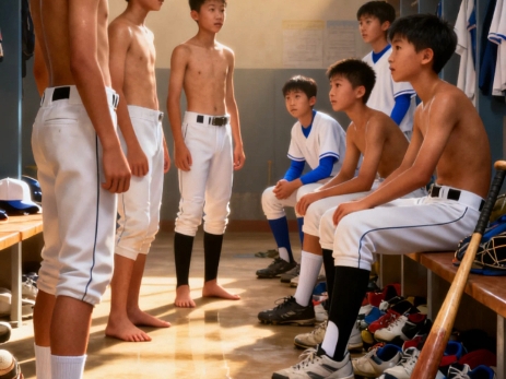 休息室里的棒球少年们