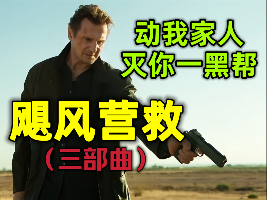 一口气看完《飓风营救 三部曲》：超然动作爽片，退休特工大开杀戒，硬核残暴。