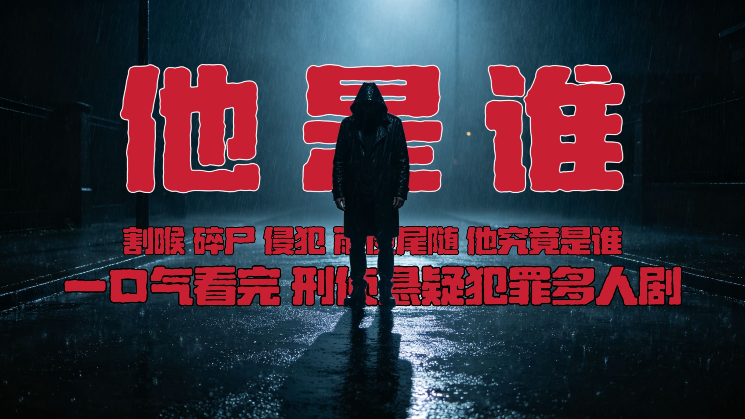 一口气看完《他是谁》割喉、碎尸、侵犯、雨夜尾随，他，究竟是谁？有声书-精品刑侦悬疑烧脑犯罪小说