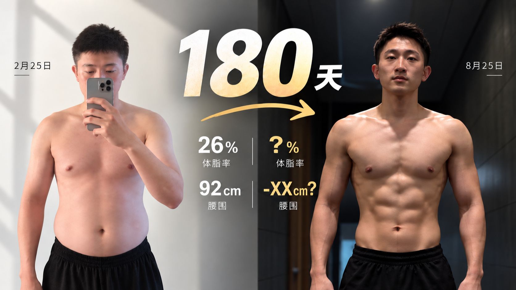 180天练出薄肌，他最大的变化竟然不是身材