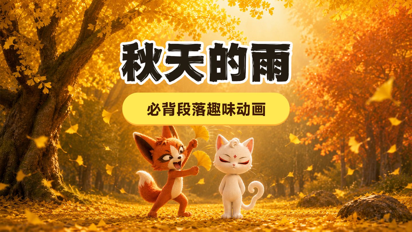 三年级上册《秋天的雨》必背段落（第2自然段）