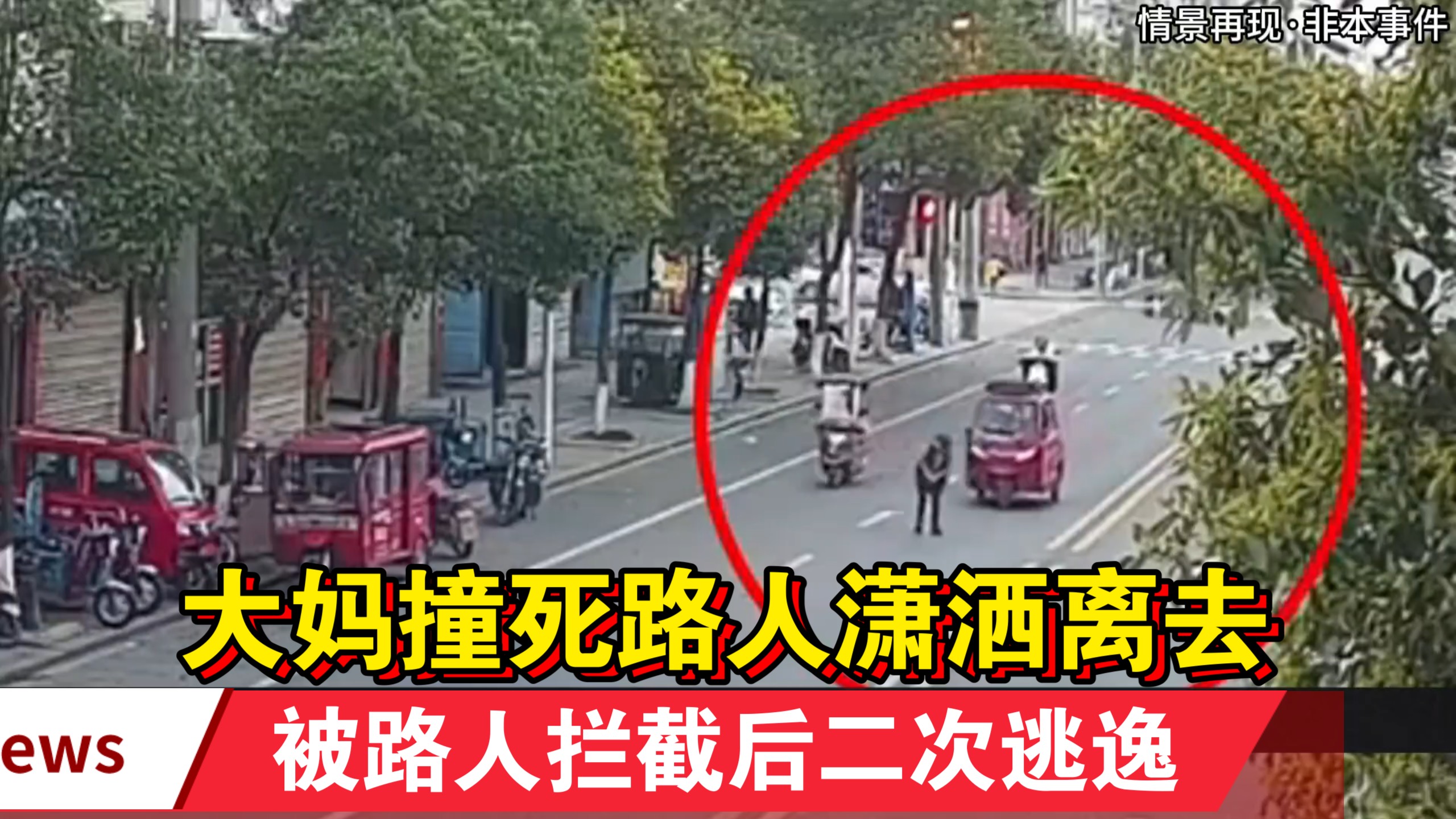 大妈撞人后肇事逃逸，被路人拦截后二次逃逸，竟有很强的反侦探能力！