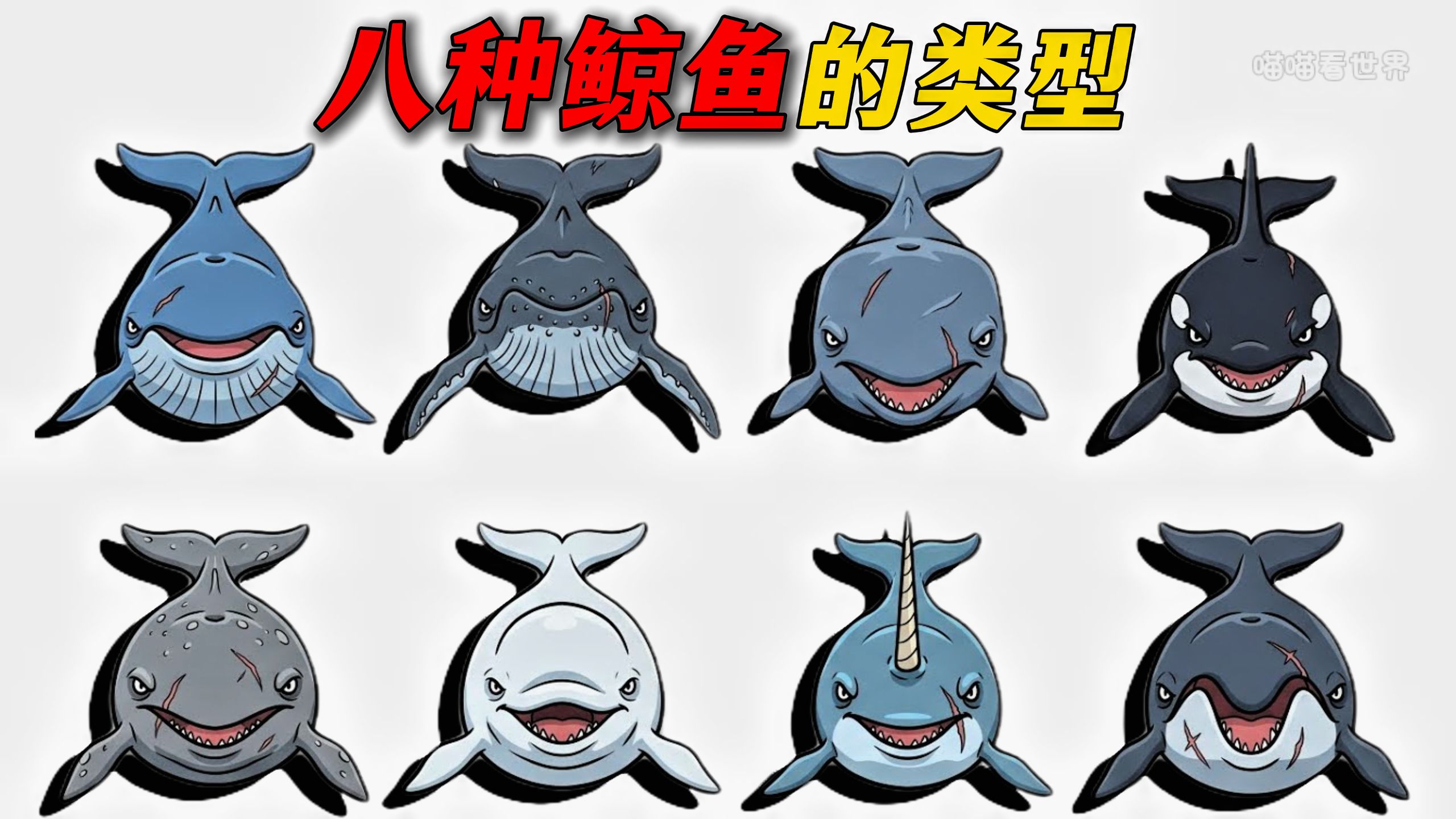 一口气看完八种鲸鱼的类型