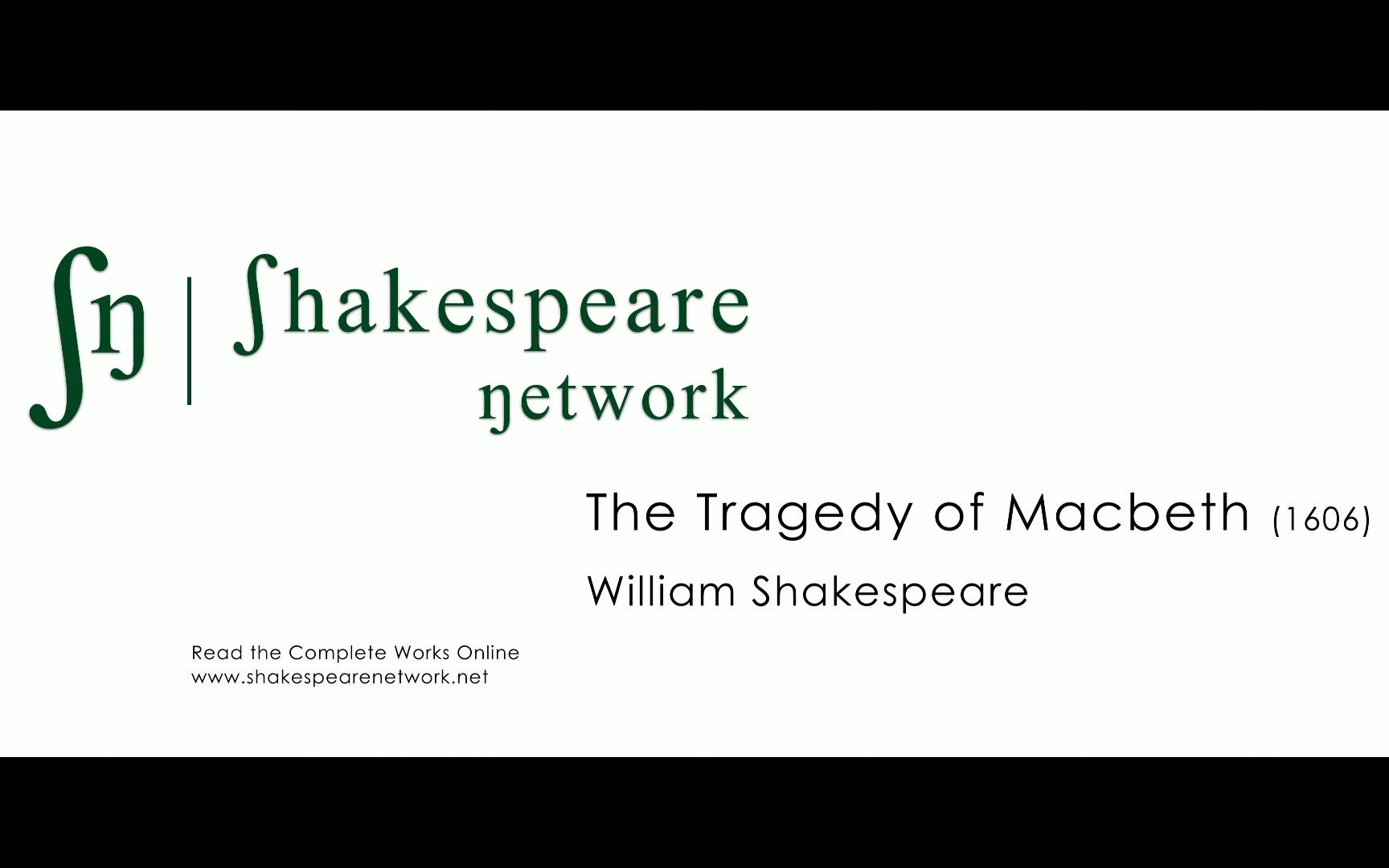 【英音】有声书《麦克白》Macbeth - The Complete Shakespeare - HD Restored Edition