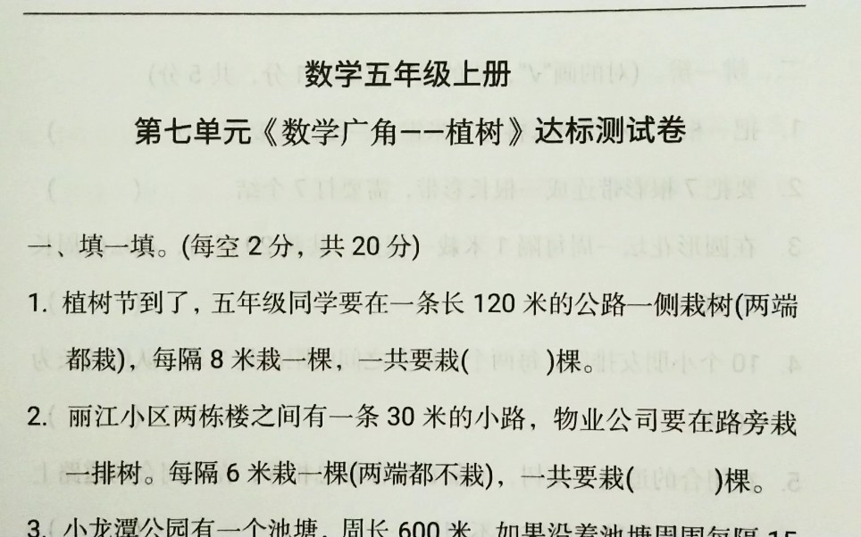 《植树问题》练习题