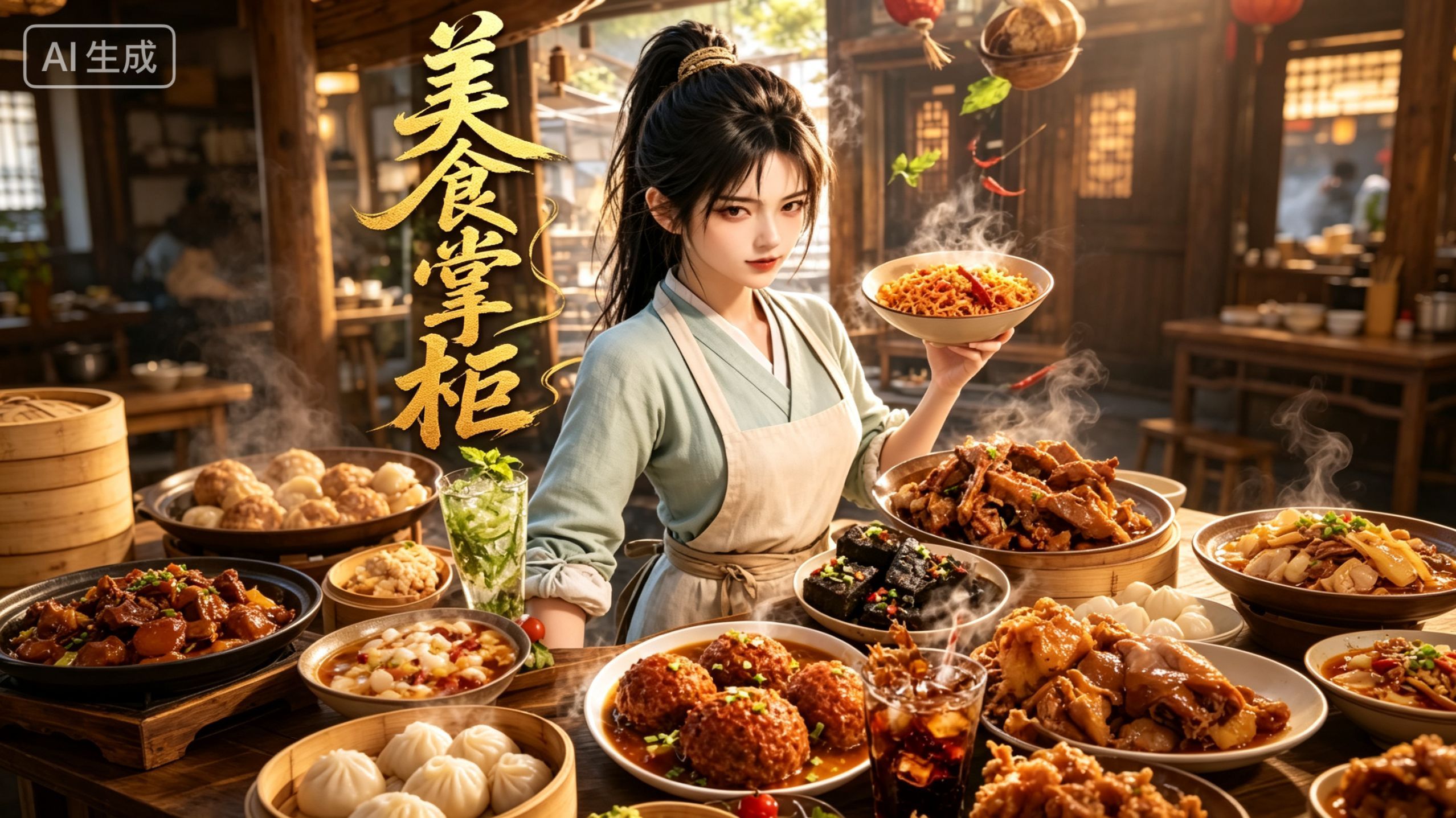 【一口气看完】美食掌柜1-5季！前世深耕厨艺的沈清意外穿越古代，绑定美食经营系统，在平安县早市摆摊售卖独家脆皮炸鸡，起初因定价遭人质疑，独特香气却吸引大批食客，