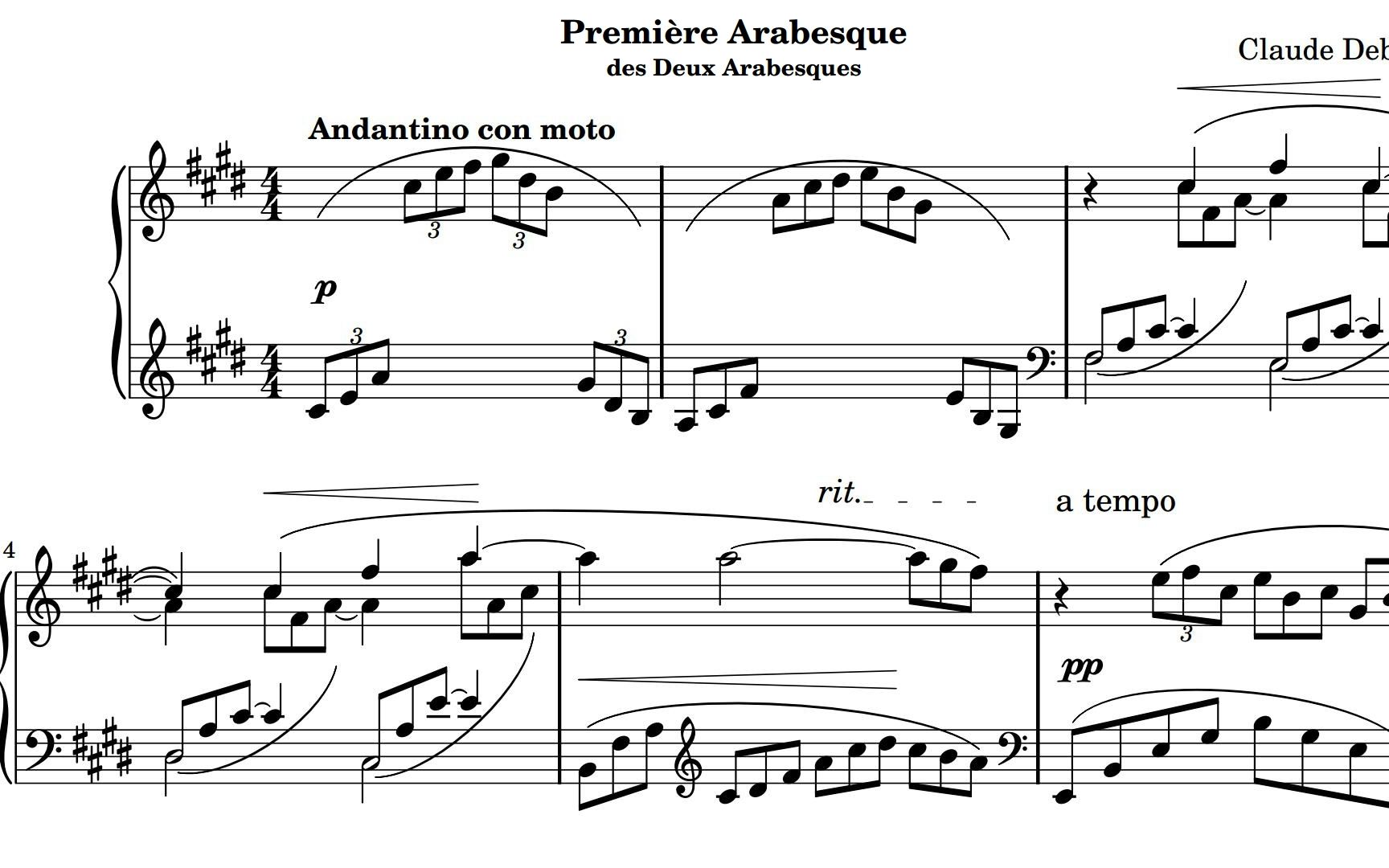 『高清』德彪西 阿拉伯风格曲第一首 Debussy - Arabesque No. 1