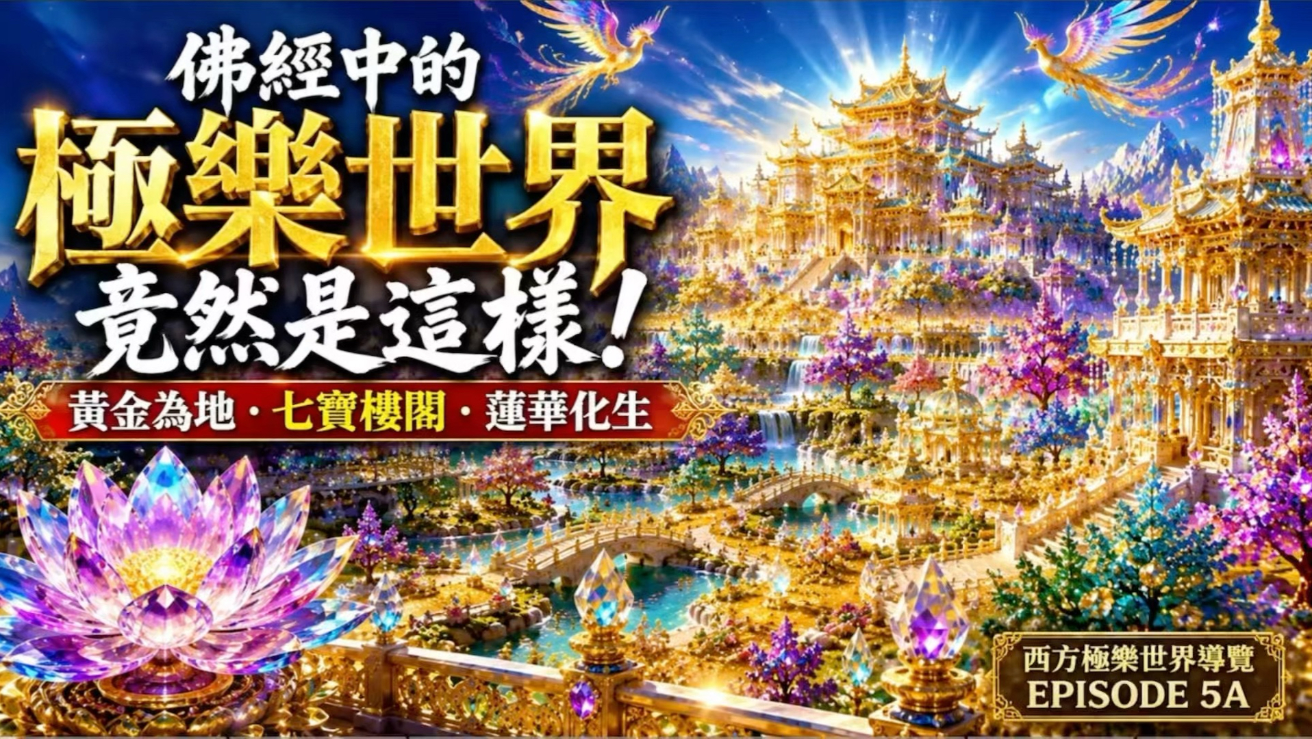 西方极乐世界全貌｜依据净土三经，3D影像还原佛经中的极乐世界