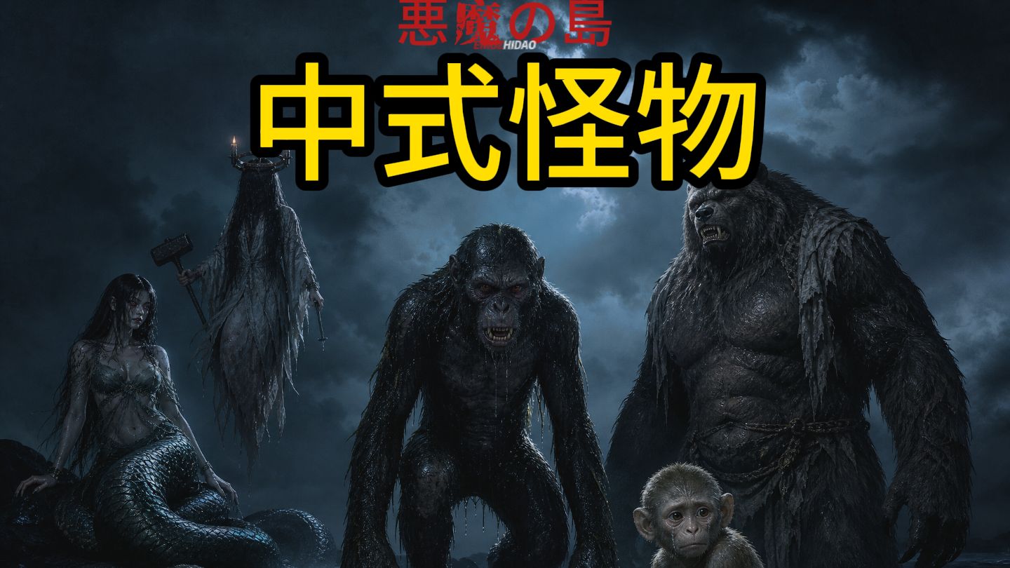 当中式怪物对上日式都市传说。《恶魔之岛》：水猿篇合集。【AI全民制作人】