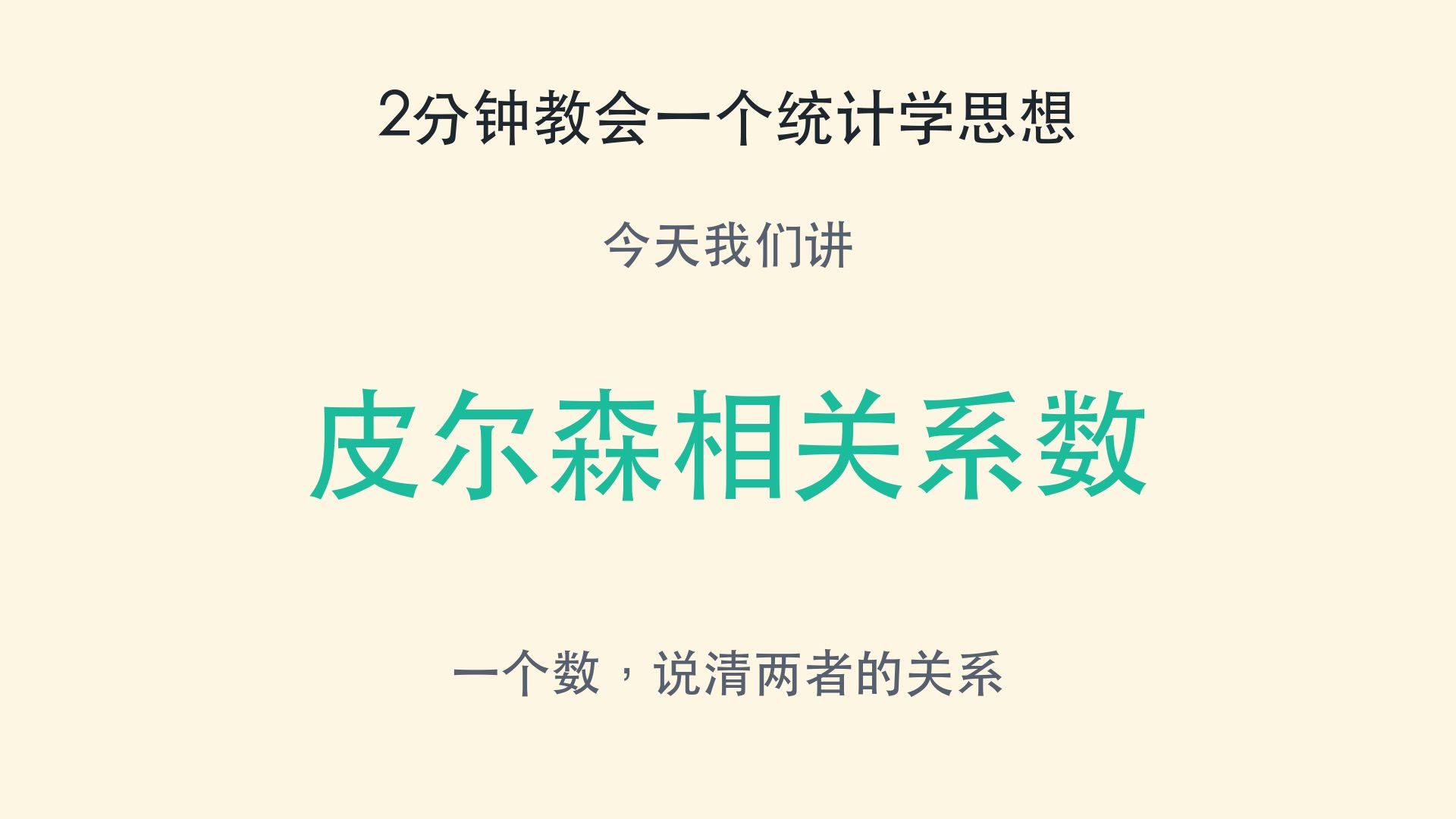 2分钟教会一个统计学思想：皮尔森系数
