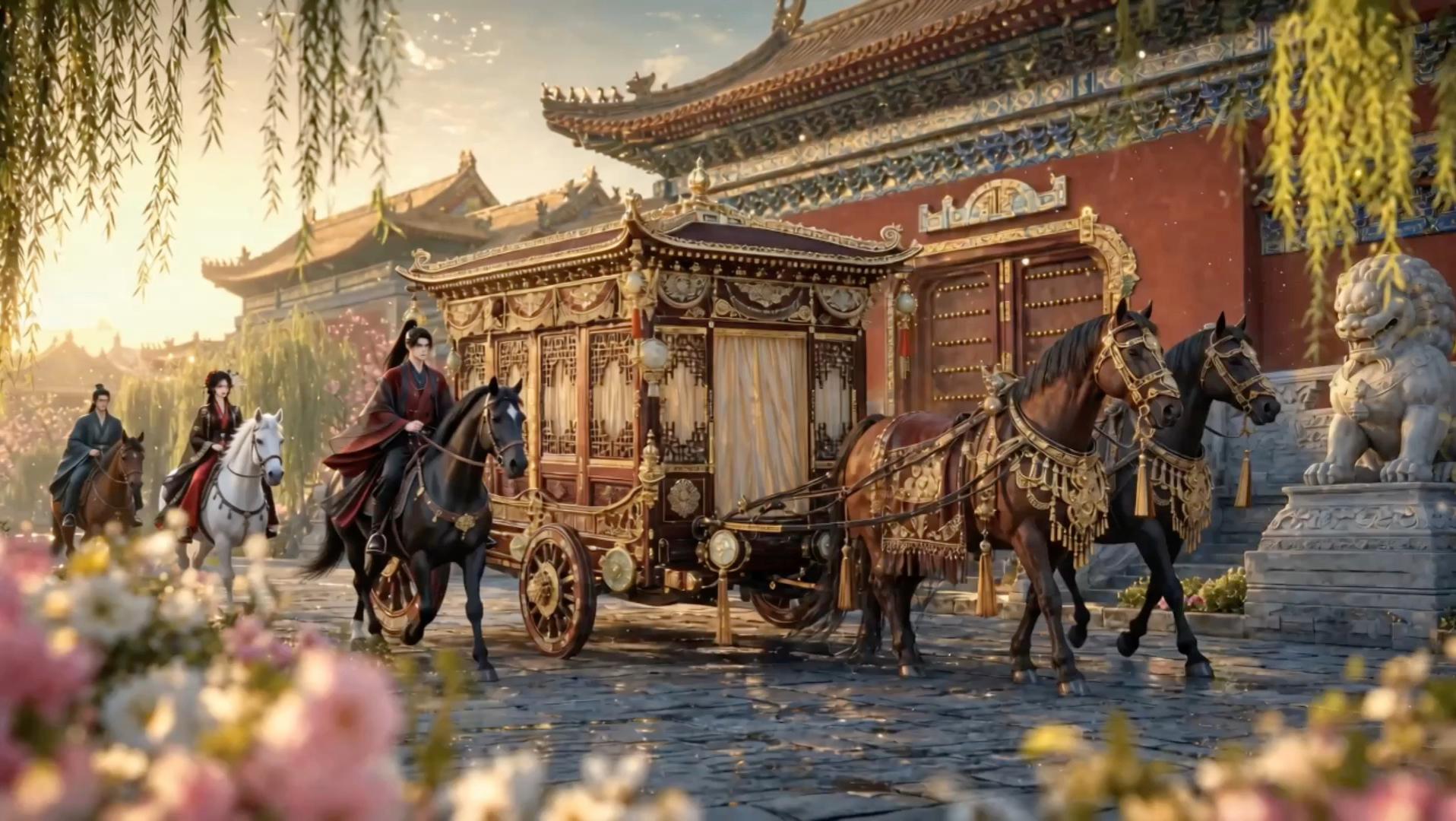 《人鱼之恋·终篇·风起云涌》第九十八集，玄舟一行人抵达王府，八王爷在宫中奢靡享乐与苏芷云大相争执……