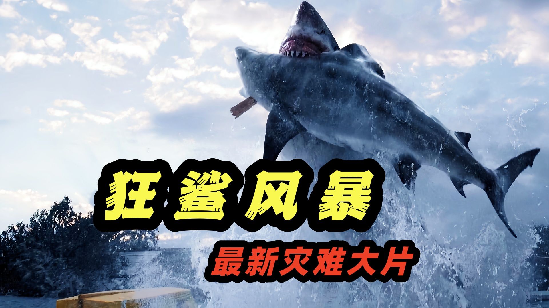 2026最生猛的灾难惊悚电影《狂鲨风暴》，滔天洪水灌满街道，而水里藏着吃人的牛鲨！