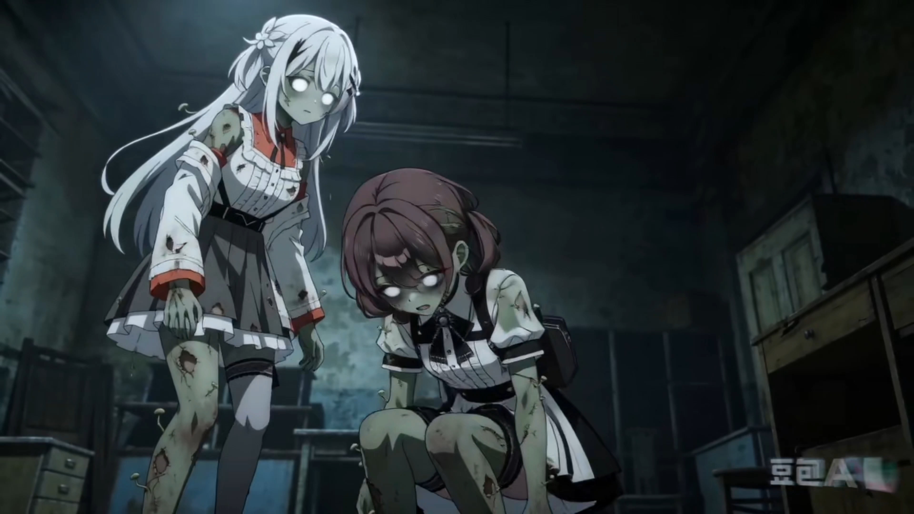 【丧尸感染】少女闯入废弃建筑探险，被丧尸咬伤，最终被感染
