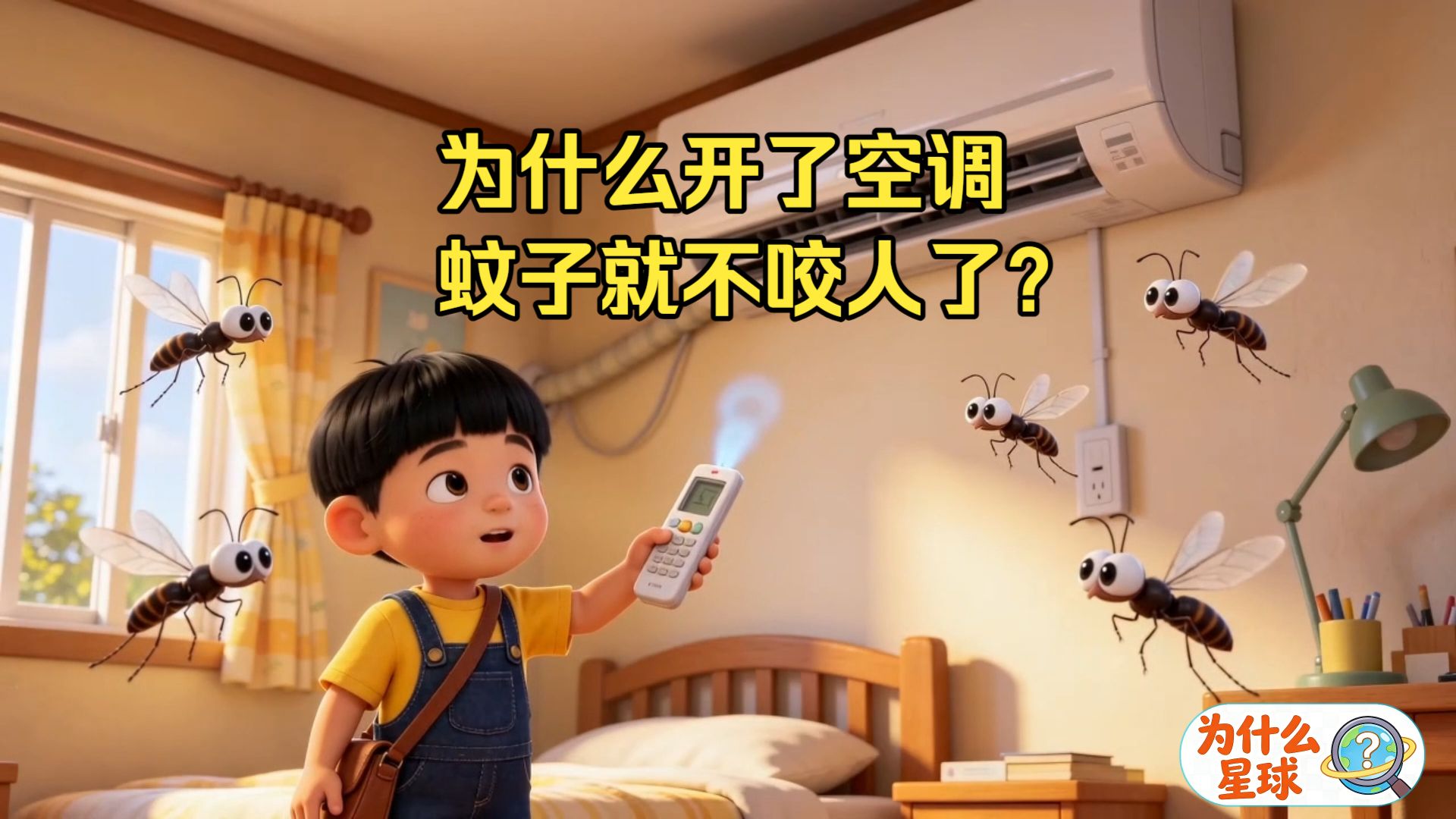 少儿百科《为什么开了空调蚊子就不咬人了？》空调是蚊子克星？吹冷风的蚊子到底经历了啥？