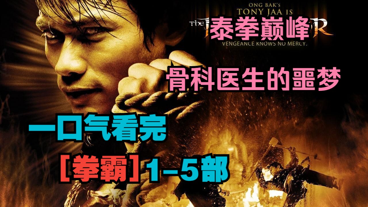 一口气看完【拳霸】1-5部。托尼贾、泰拳巅峰，骨科医生的噩梦！