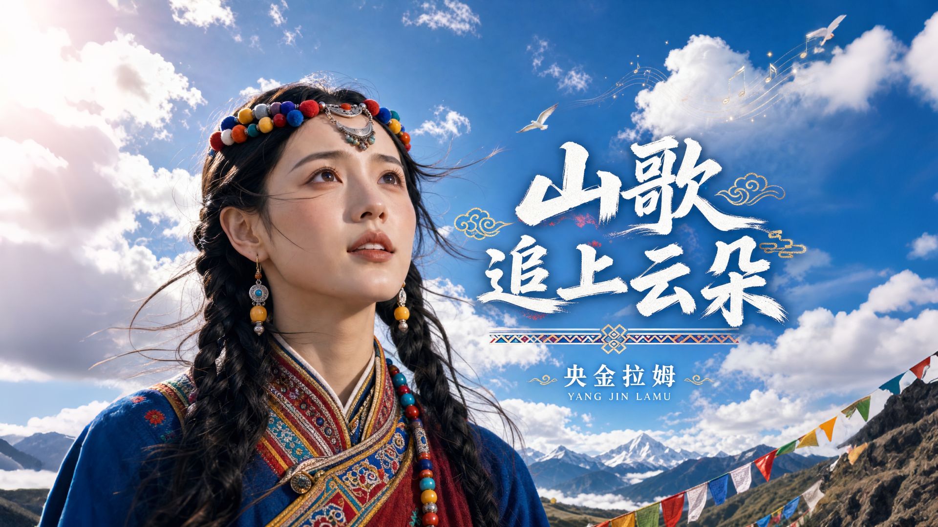 [4K]央金拉姆《山歌追上云朵》完整版卡拉OK