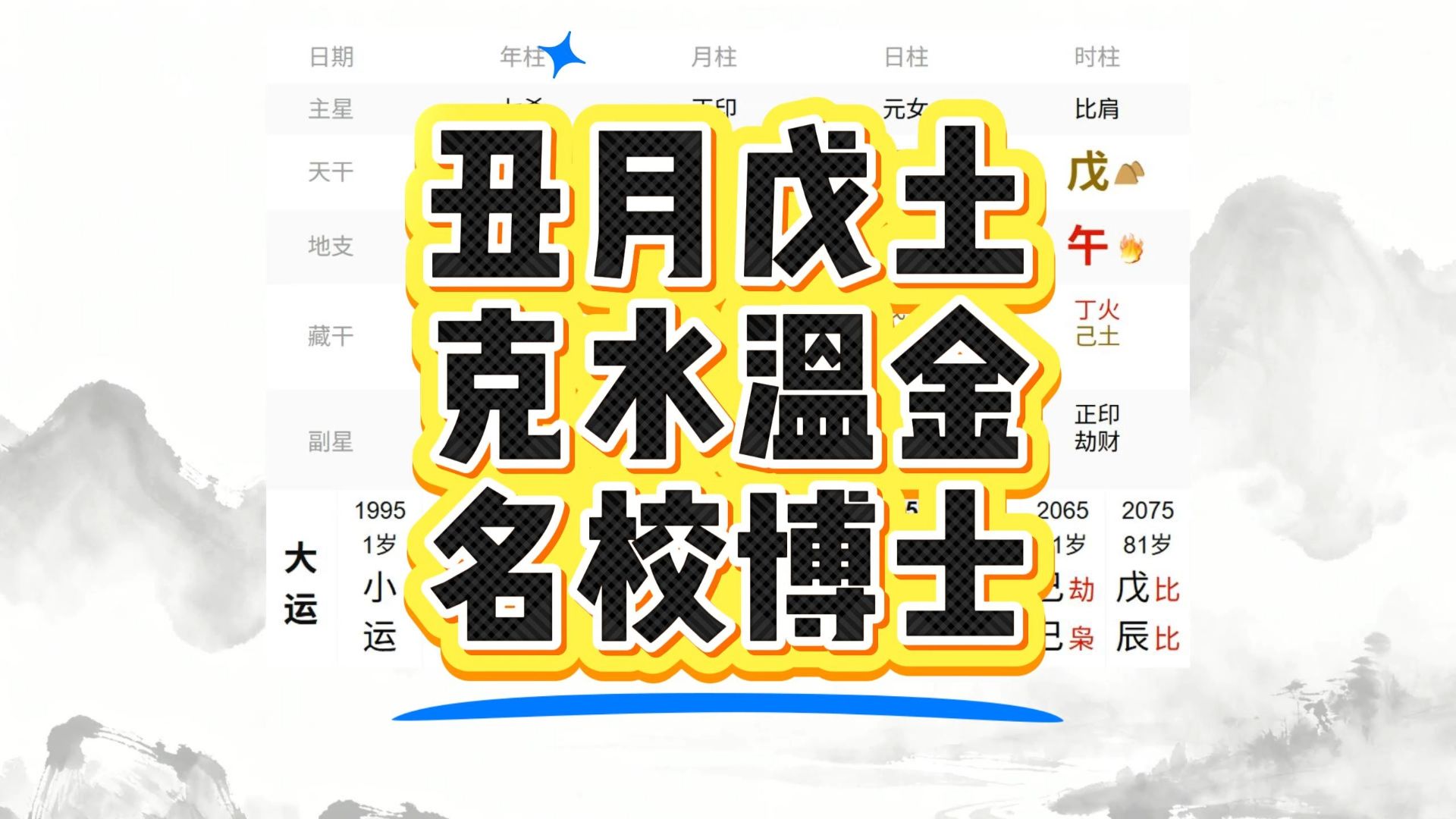 丑月戊土，克水温金，海外名校女博士