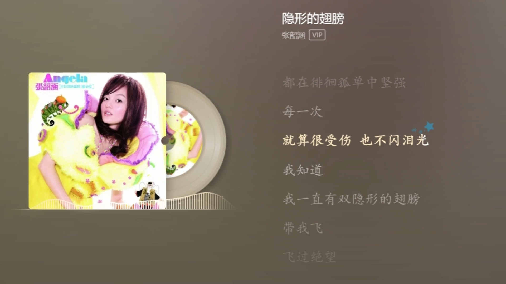 隐形的翅膀——张韶涵||就算很受伤也不闪泪光