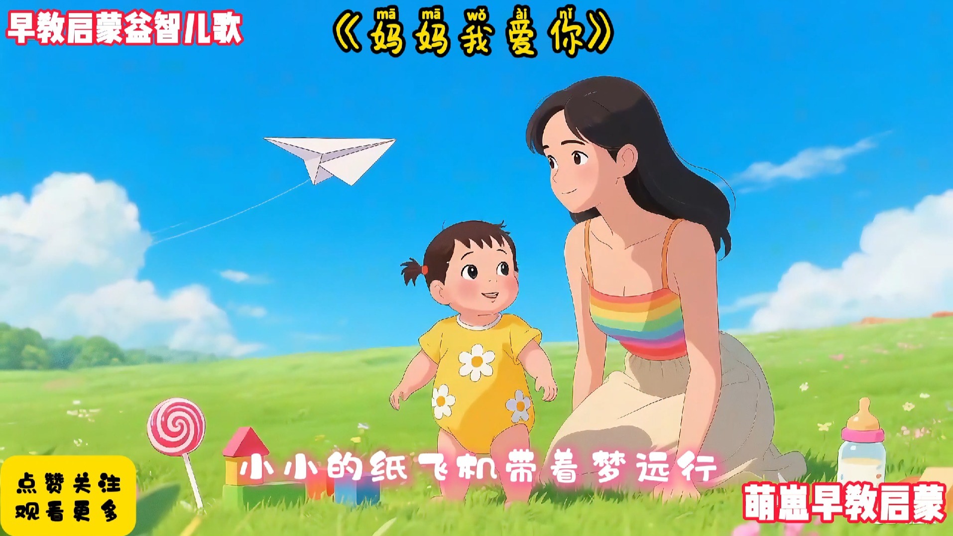 儿歌300首连续播放《妈妈我爱你》完整版早教儿歌动画最火AI视频宝宝爱看