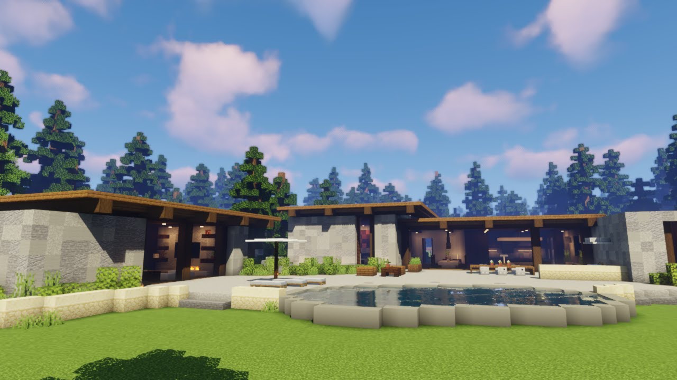 [Minecraft建筑欣赏]融入自然的建筑美学——阿斯彭现代别墅