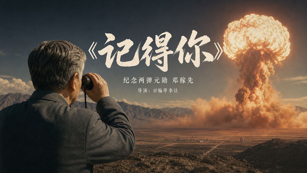 纪念邓稼先短片《记得你》。一个13岁的少年伸手撕碎了外来旗 二十三年后，他带着二十几个刚毕业的大学生，在罗布泊的帐篷里用算盘打出了一颗原子弹