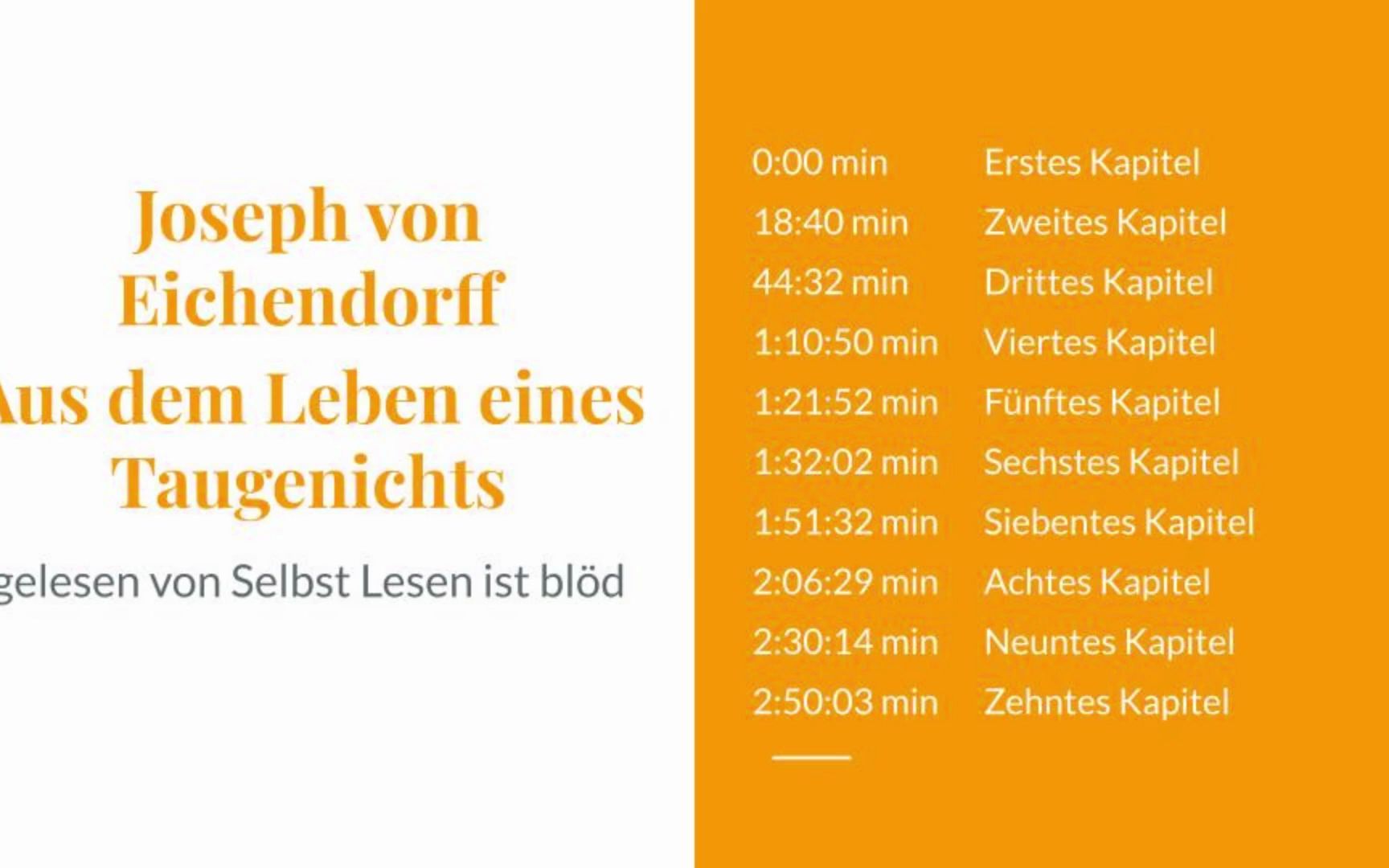【德语有声书】艾兴多夫《一个无用人的生涯》Joseph von Eichendorff - Aus dem Leben eines Taugenichts