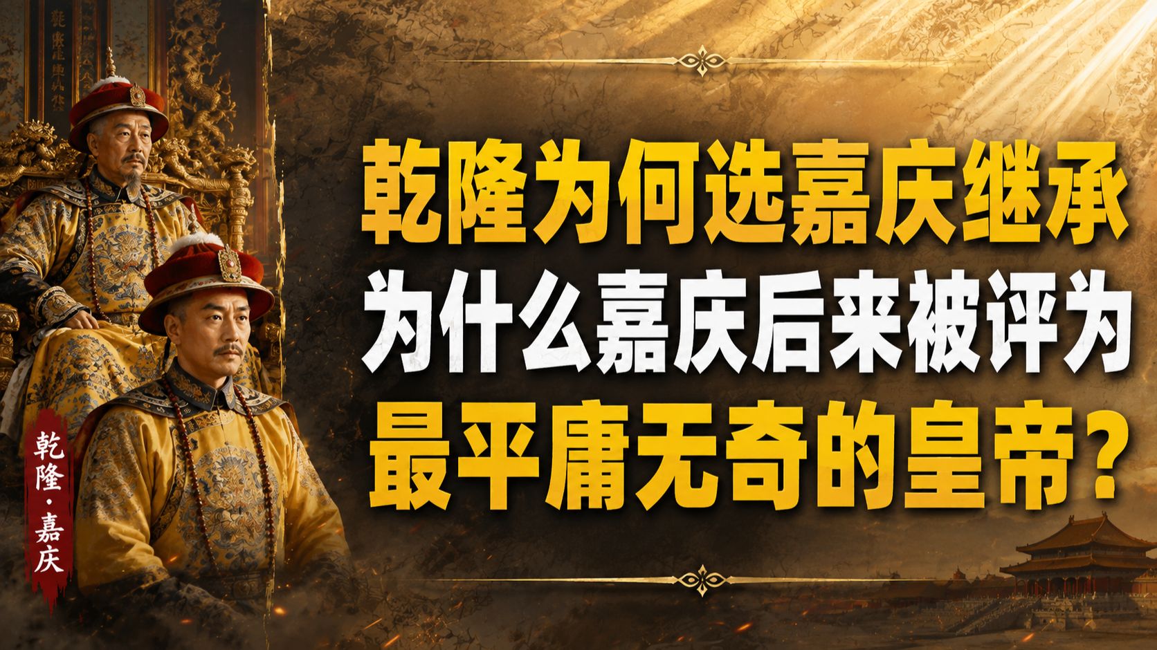 乾隆皇帝选择嘉庆作为继承人，为什么嘉庆被后来的史学家评为最“平庸无奇”的皇帝？