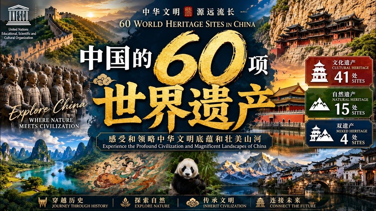 一口气看完中国60处世界遗产，五千年华夏文明震撼全球