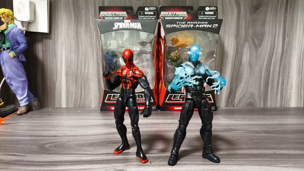 孩之宝Marvel legends，终极绿魔套，究极蜘蛛侠 章帕克、超凡蜘蛛侠2电光人/电王开箱简评