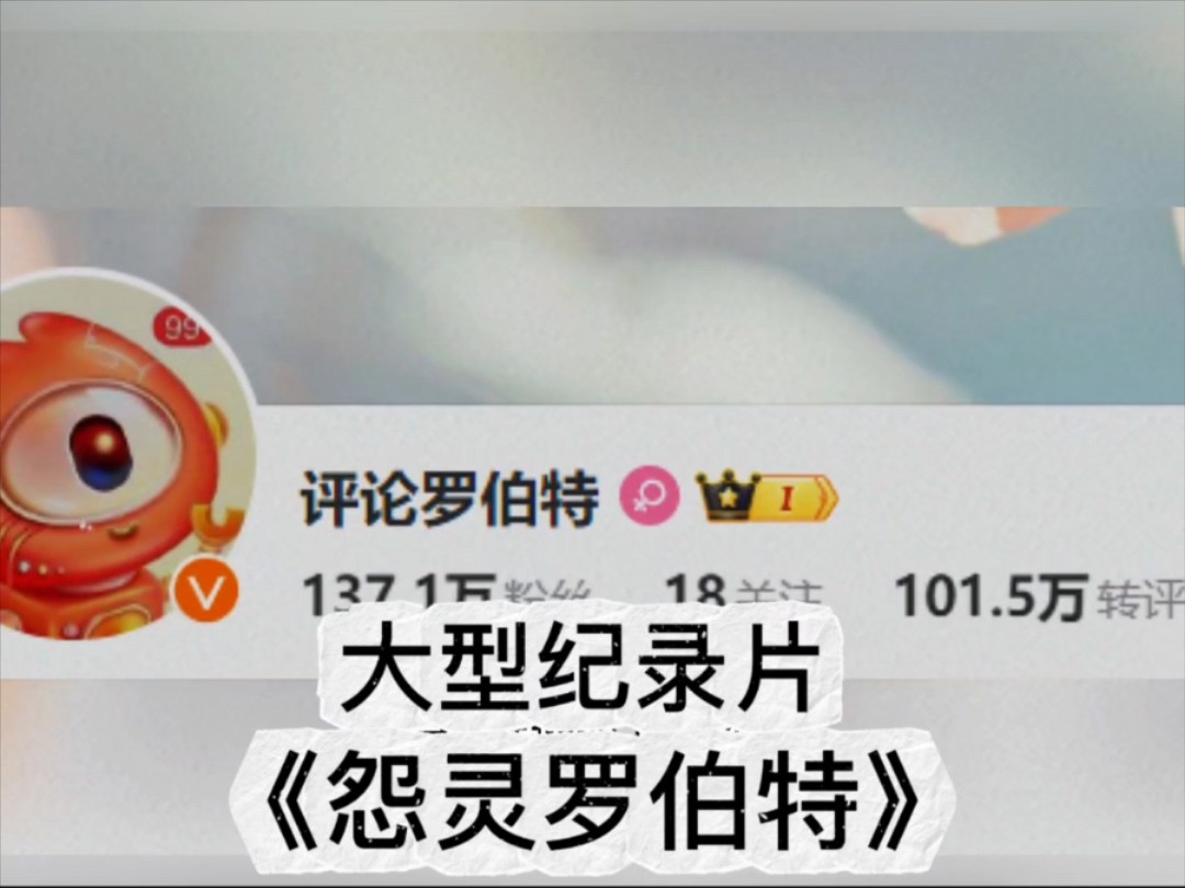 大型纪录片《怨灵罗伯特》