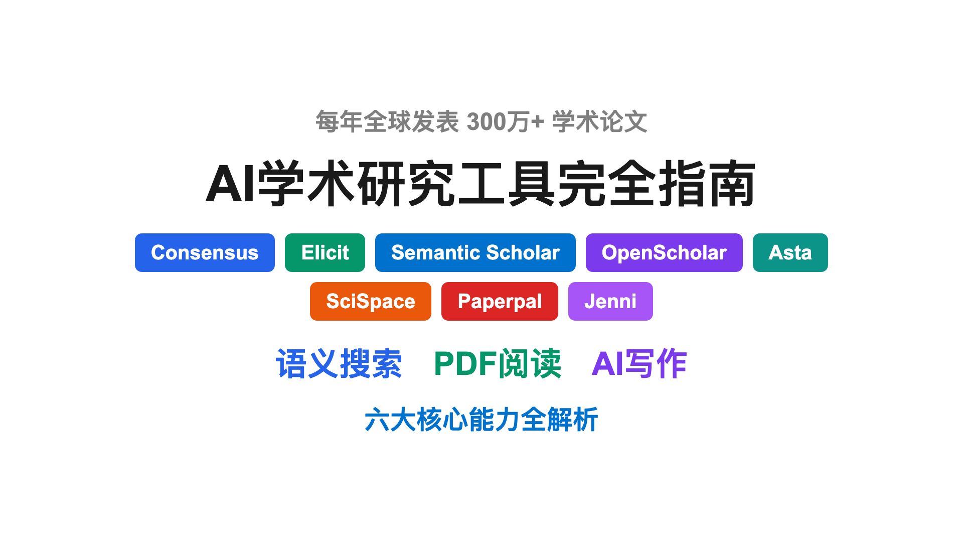 研究生必看！AI学术工具六大类全解析：从文献搜索到论文写作