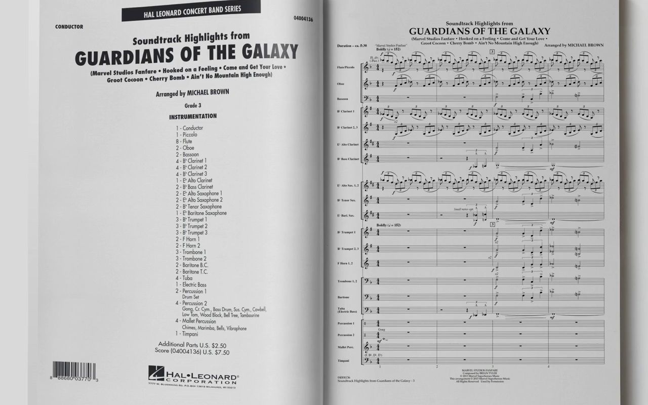银河护卫队电影串烧 3级管乐作品 （Soundtrack Highlights from Guardians of the Galaxy)