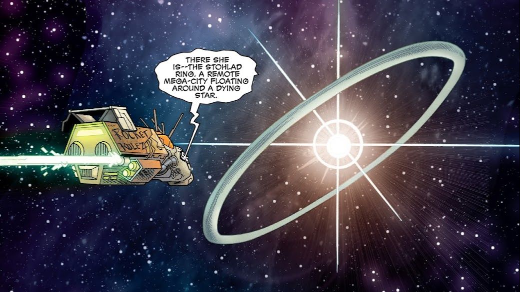 银河护卫队漫画 恒星附近的太空戴森环Stohlad内部城市，植物 All-New Guardians of the Galaxy  #9