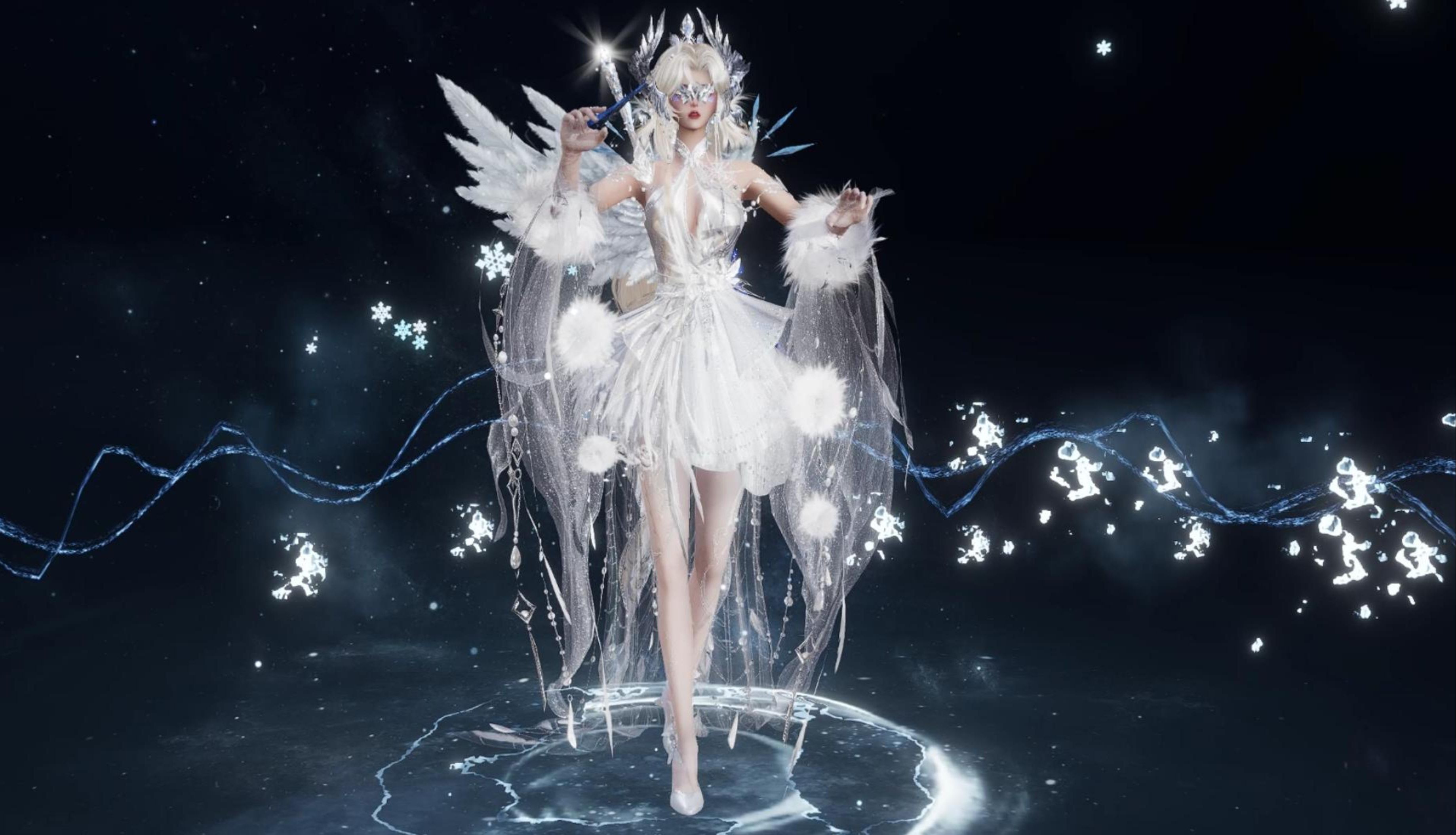 剑网3 瑞雪盈枝特效变身冰雪女王