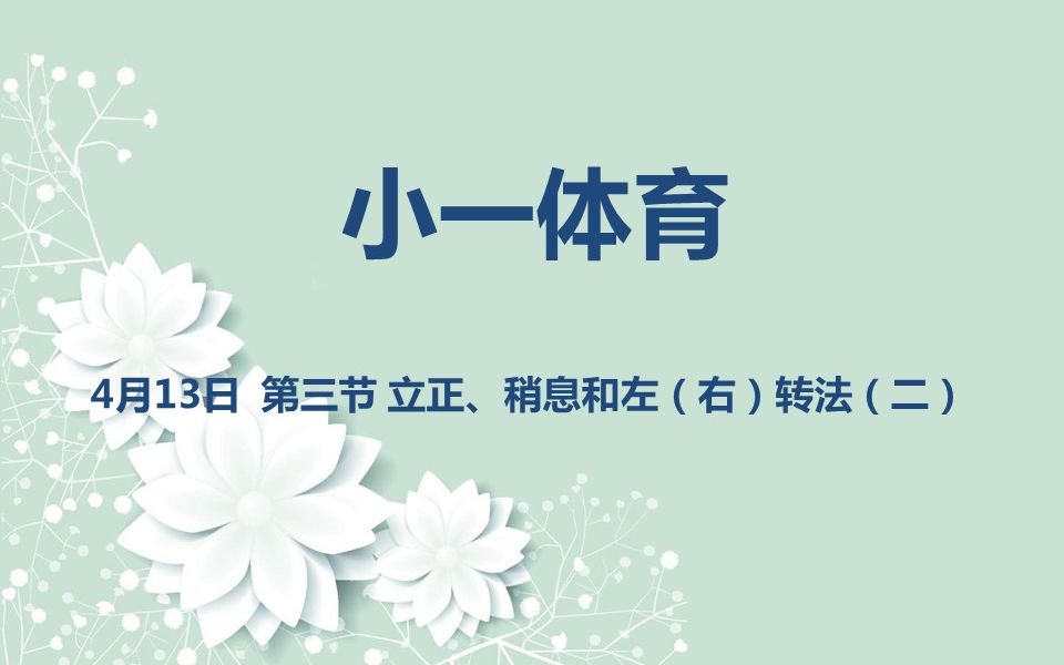 小一体育04-13第三节 立正、稍息和左(右)转法（二）