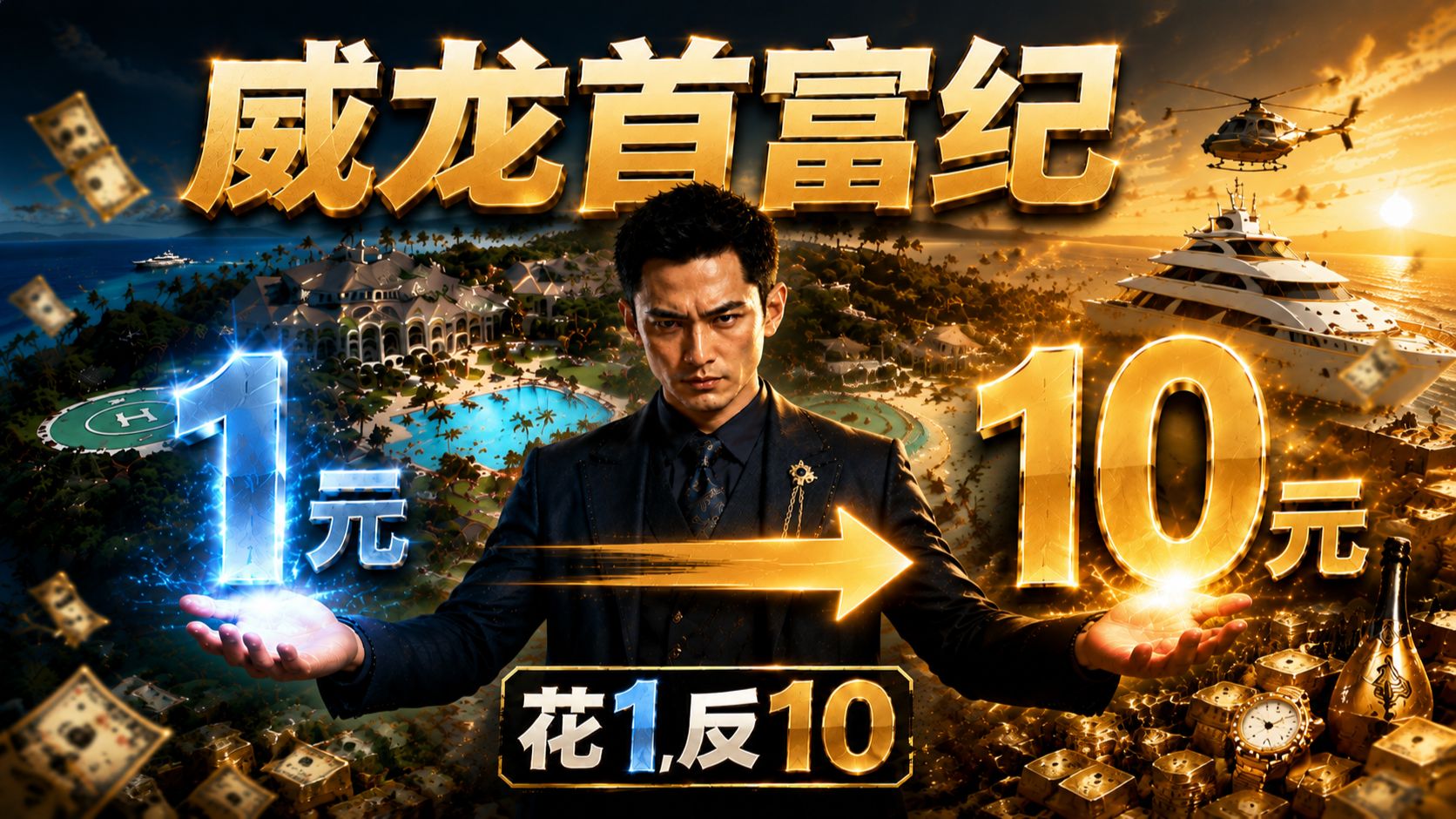 威龙首富纪：花一返十系统，强迫威龙做世界首富！【AI全民制作人】